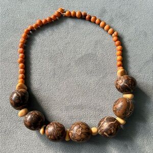 Indigenous Crafted Beaded Necklace from Brazilian açaí seeds